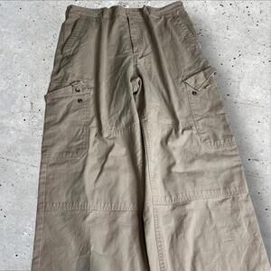 Y2K GAP Heavyweight Cotton Cargo Pants Beige Size 36/30